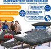People playing beer pong and a table covered in snow with a protective cover. Produktbild-Vorschau