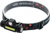 A close-up view of a black LED headlamp with a patterned strap. Anteprima dell’immagine prodotto