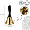 Relaxdays Tischglocke aus Metall, goldfarben mit schwarzem Produktbild-Vorschau 3