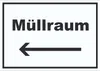 Müllraum Schild mit Text Richtungspfeil links Abfall Produktbild-Vorschau 1