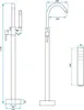 Technical drawing with dimensions of a black bathtub faucet. Produktbild-Vorschau