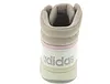 The back view of a white and tan Adidas high-top sneaker with pink accents. Náhled obrázku produktu