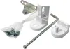 A collection of parts for a waste bin system, including screws, brackets, and plastic components, laid out on a white background. Náhled obrázku produktu
