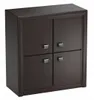 A dark brown cabinet with four doors and silver handles, shown against a white background. Podgląd zdjęcia produktu