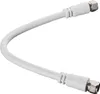 A white coaxial cable with silver connectors on a white background. Produktbild-Vorschau