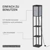 HOMCOM Stehleuchte mit Regalen Stehlampe Innenbeleuchtung Produktbild-Vorschau 7