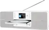 A white TechniSat DIGITRADIO 371 CD BT with its CD tray extended. Voir les images du produit