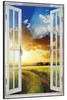 Wallario Wandbild mit Fenster-Illusion: Feldweg in den Produktbild-Vorschau 2