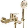 A gold-colored bathtub faucet and showerhead set against a white background. Náhľad obrázku produktu