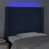 The Living Store LED Kopfteil Blau 103x16x118/128 cm Stoff Produktbild-Vorschau 4