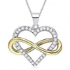 Unendlichkeit Herz-Anhänger Set Gold Halskette I Echtschmuck 50cm Produktbild-Vorschau