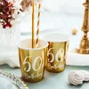 Pappbecher Happy Birthday #50 220ml/6Stk. Gold Produktbild-Vorschau 2