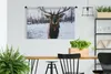 MuchoWow® Wandteppich Wandbehang Rotwild - Schnee - Nase Produktbild-Vorschau 2
