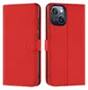 A red book-style phone case is shown, with the phone inserted on the right side. Produktbild-Vorschau