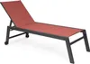 Lettino Hilde 65 x 200 x 102 cm Alluminio Textilene Nero Anteprima dell’immagine prodotto 2