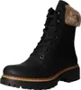 A black lace-up boot with a faux fur trim is shown against a white background. Anteprima dell’immagine prodotto