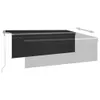 A diagram showing an awning extending from a wall, with arrows indicating its adjustable width. Anteprima dell’immagine prodotto