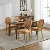 Set van 2 linnen eetkamerstoelen met een ovale rugleuning Productafbeelding-voorbeeld 6
