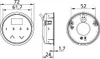 Technical drawing of a control panel with dimensions. Produktbild-Vorschau