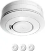A white smoke detector is shown mounted on a white ceiling, with three smaller circular devices below it. Produktbild-Vorschau