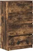A close-up, front-facing view of a wooden dresser with four drawers. Podgląd zdjęcia produktu