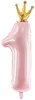 Folienballon Ziffer 1 mit Krone 30x92cm rosa Produktbild-Vorschau 7