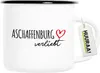 Huuraa Emaille Tasse Aschaffenburg verliebt 300ml Vintage Produktbild-Vorschau 1
