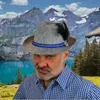 bayerischer Trachtenhut "HANS" grau hellgrau mit Feder und Produktbild-Vorschau 3