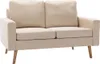 vidaXL 2-Sitzer-Sofa Creme Stoff Produktbild-Vorschau 1