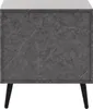 A close-up, front-facing view of a nightstand with a marble-look finish. Produktbild-Vorschau