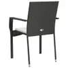 vidaXL Gartenstühle mit Kissen 4 Stk. Poly Rattan Schwarz - Produktbild-Vorschau 8