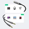 A product image showing an audio splitter cable with various electronic devices. Podgląd zdjęcia produktu