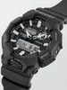 A close-up, angled shot of a black Casio G-Shock watch against a light gray background. Produktbild-Vorschau