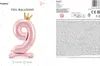 Stehender Folienballon Nummer 9 84cm rosa 67667 Produktbild-Vorschau 2