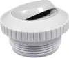 A close-up studio shot of a white plastic nozzle with threaded base and a slotted adjustable top. Produktbild-Vorschau