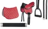 HKM Shettysattel Set Beginner Kindersattel Rot Shetty Produktbild-Vorschau 1