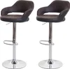 Two brown and black bar stools with silver bases and stems are shown against a white background. Anteprima dell’immagine prodotto