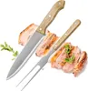 com-four® 2 teiliges Tranchierbesteck-Set - Grill-Besteck Produktbild-Vorschau 1