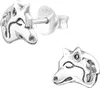 Ohrstecker 925 Sterling Silber mit Wolf Produktbild-Vorschau 1