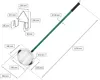 A diagram of a nut collector with dimensions and measurements. Náhľad obrázku produktu