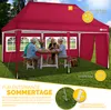 tillvex Pavillon 3x6m - avec 3 parois latérales rouge Voir les images du produit 3