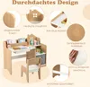 A diagram showcasing the features of a children's desk and chair set. Produktbild-Vorschau