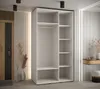 Kleiderschrank YVONA 1 - 130/60 cm, weiß/schwarz/silber Produktbild-Vorschau 6