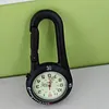 A black carabiner watch is shown against a light green and gray background. Produktbild-Vorschau