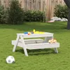 Picknicktisch für Kinder Weiß 88x97x52 cm Massivholz Kiefer Produktbild-Vorschau 3