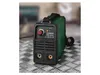 A green and black Parkside inverter welding machine is shown on a metallic surface with a blurred background. Produktbild-Vorschau