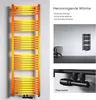 A collage of images showing a radiator, a room with a radiator, and a close-up of a thermostat. Produktbild-Vorschau