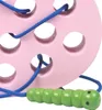 Dřevěné šněrování navlékací hračka Montessori červík jídlo Náhled obrázku produktu 5