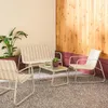 Salotto da giardino in metallo, 4 posti, Beige Anteprima dell’immagine prodotto 3