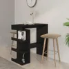 vidaXL Barový stůl s policí černý 100x50x101,5 cm Dřevěný Náhled obrázku produktu 2